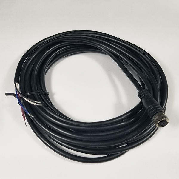 Straight plug M8 cable with locking nut, 5m Straight plug M8 4 pin cable with locking nut, QE8-N4F5, sensor cable, 4 wires cable, M8 cable